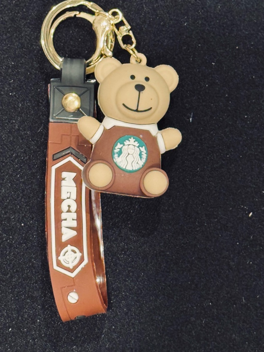 Tan Bear in Brown Shirt Silicone CoffeeLover Gift Keychain Bagcharm NWOT